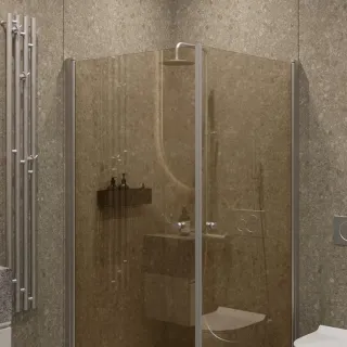 Душевой уголок на монопетле by Deonria U-80-79-6-BR-HMG 80x79см хром матовый/бронза